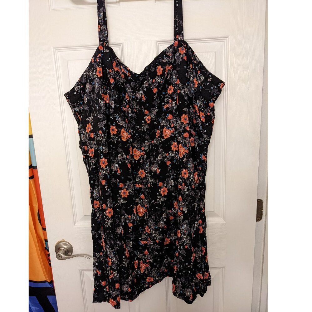 Torrid Black Flower Knee Length Dress Size 6